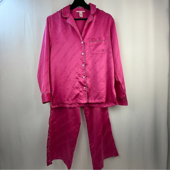 Victoria's Secret Fuchsia Satin Pajama Set - Picture 2 of 6